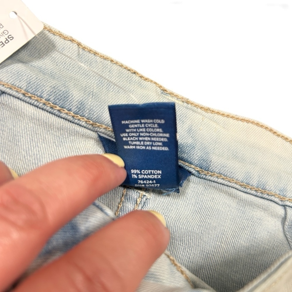 Arizona Jean Company Y2K Denim Mini Skirt Ring Zip Front Light Wash Sz 3 - Picture 6 of 8